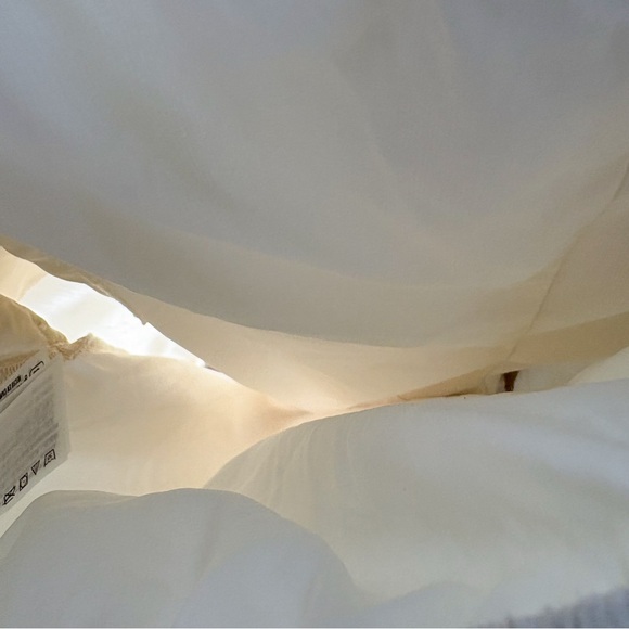 Abercrombie Crinkle Textured Pull On Pant Wide Leg Cream Off White Large - Picture 7 of 8